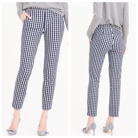 J Crew Martie Gingham Bi-Stretch Pants - Picture 7 of 8
